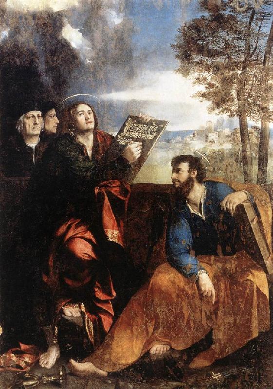 DOSSI, Dosso Sts John and Bartholomew with Donors ds china oil painting image